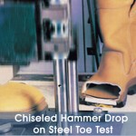 Chiseled Hammer Drop on Steel Toe Test
